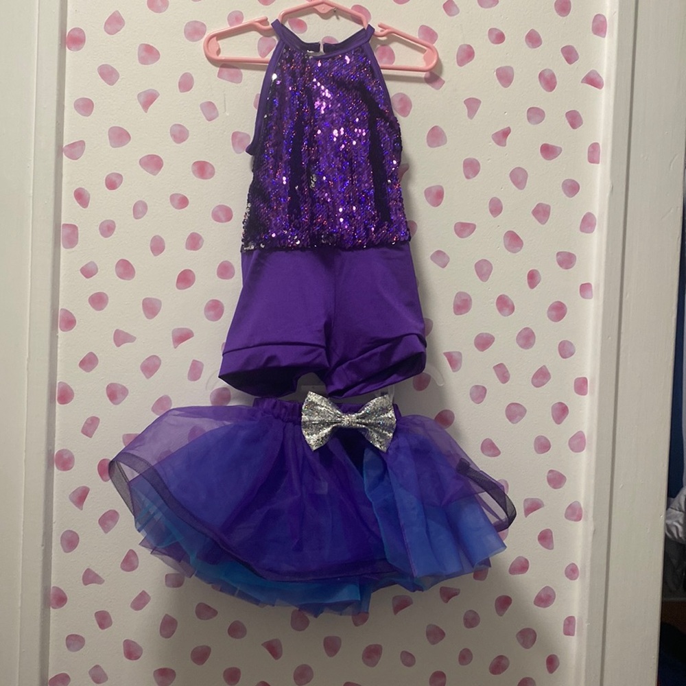 Weissman Toddler Sequin Dance Leotard With 2 Tutus and 3 Bows
